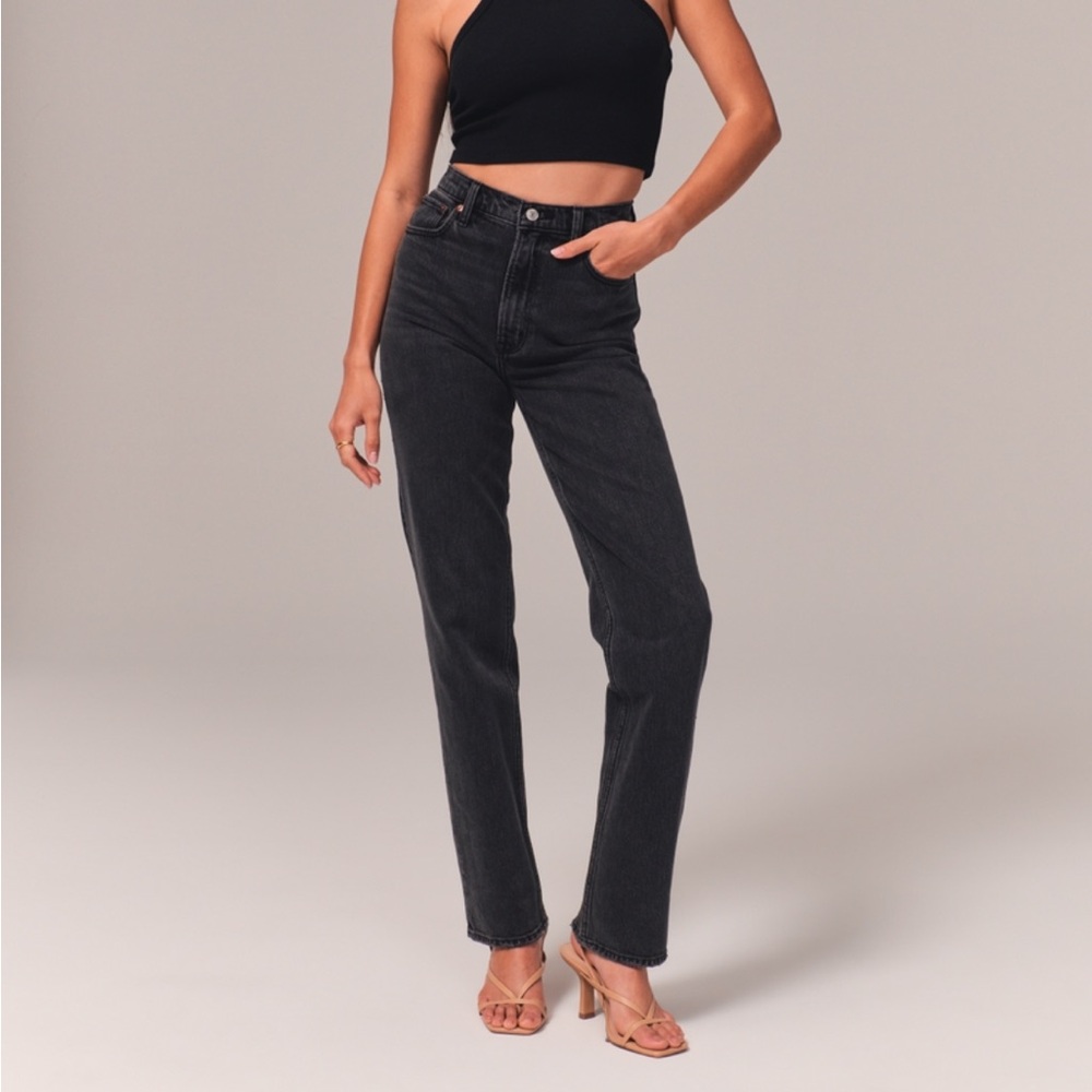 Abercrombie & Fitch Women's Black Straight Leg Jeans